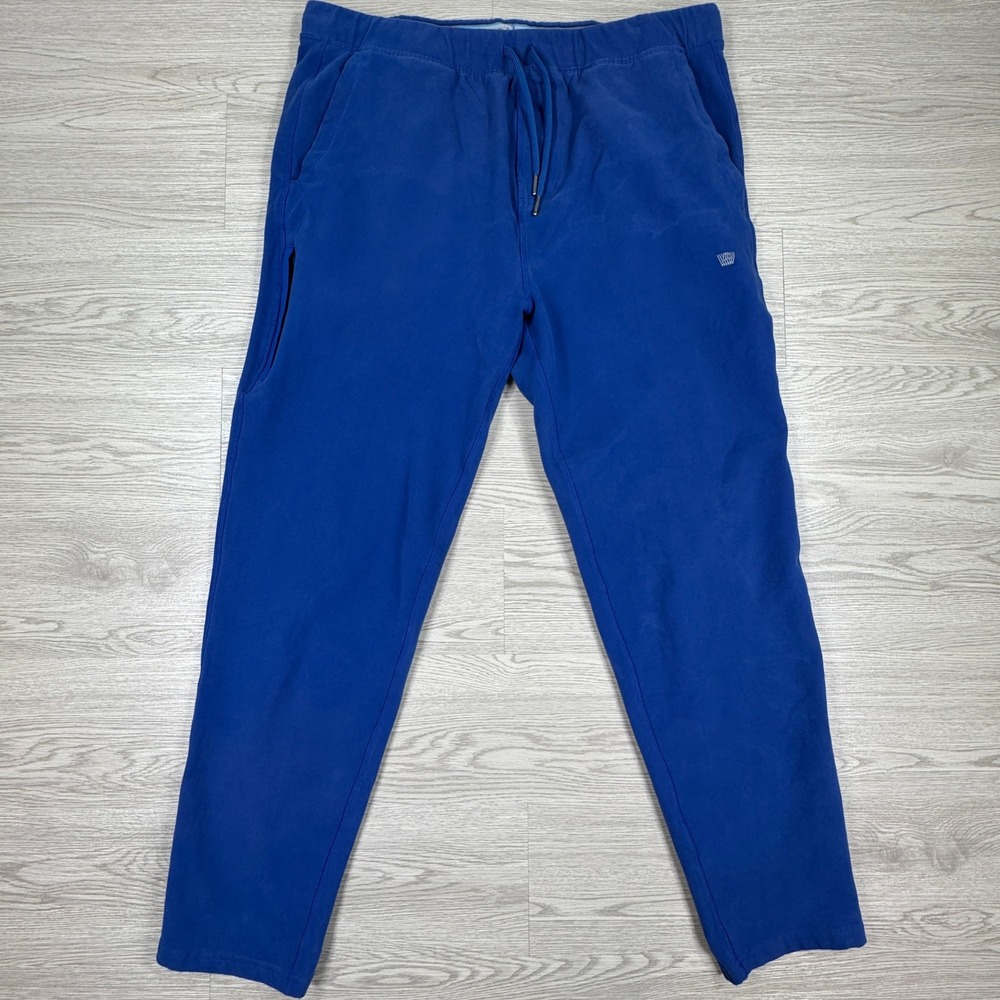 Mack Weldon Men's Sweatpants‎ Sunday Lounge Pants Blue XL Drawstring Zip Pockets